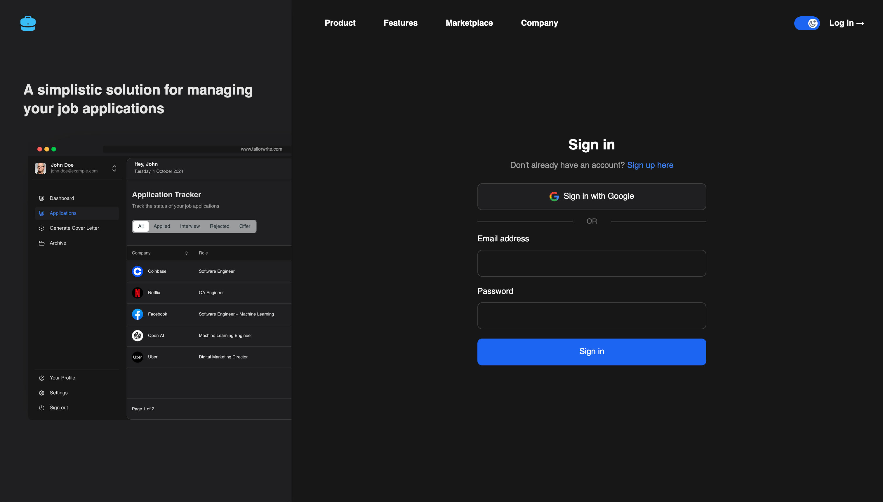 TailorWrite project preview